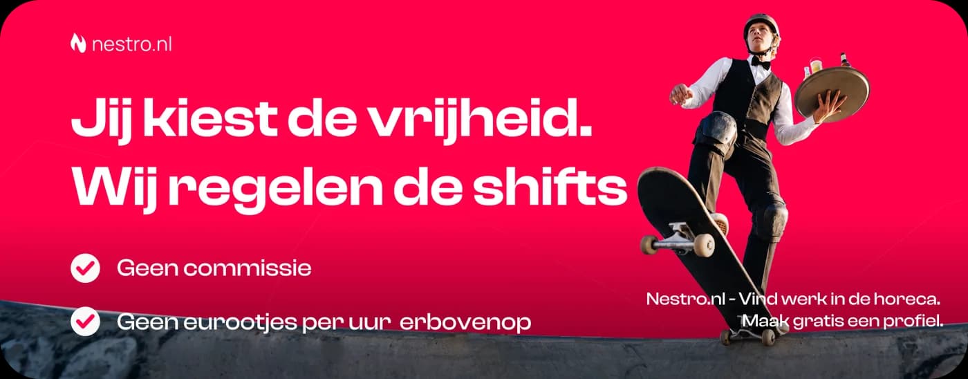 Nestro — Jij kiest de vrijheid. Wij regelen de shifts. Geen commissie.